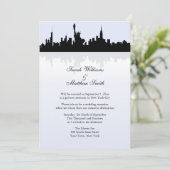 Ontvangst alleen New York Skyline Wedding Uitnodig Kaart (Staand voorkant)