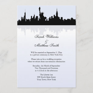 Ontvangst alleen New York Skyline Wedding Uitnodig Kaart
