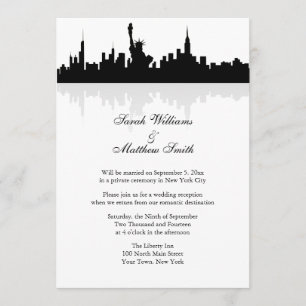 Ontvangst alleen New York Skyline Wedding Uitnodig Kaart