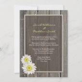 Ontvangst alleen Rustic Daisy Wedding Invitations Kaart (Voorkant)