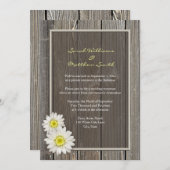Ontvangst alleen Rustic Daisy Wedding Invitations Kaart (Voorkant / Achterkant)