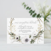 Ontvangst Anemone Floral BOHO WARE Waterverf RSVP Kaartje (Staand voorkant)