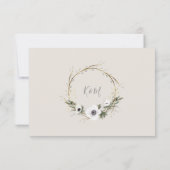 Ontvangst Anemone Floral BOHO WARE Waterverf RSVP Kaartje (Achterkant)