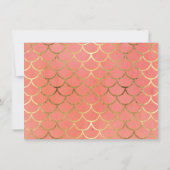 Ontvangst art Deco Shell Gold Leaf Formal Wedding Kaart (Achterkant)