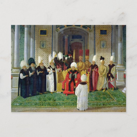 Ontvangst bij de rechtbank van de Sultan Selim III Briefkaart (Voorkant)