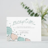 ONTVANGST | Casual zeeschelpen in koraal en Blauwg Kaart (Staand voorkant)