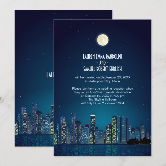 Ontvangst City Skyline alleen Kaart (Voorkant / Achterkant)