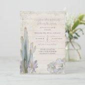 Ontvangst Desert Cactus Succulent Hout Typografie Kaart (Staand voorkant)