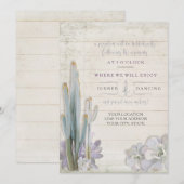 Ontvangst Desert Cactus Succulent Hout Typografie Kaart (Voorkant / Achterkant)