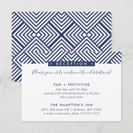 ONTVANGST DETAILS INVOEGEN modern geo eenvoudig pa Kaart (Voorkant / Achterkant)