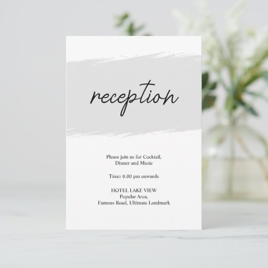 Ontvangst Details | Reactiekaart RSVP Kaartje (Staand voorkant)