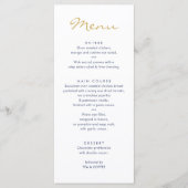 ONTVANGST DINNER MENU stijlvol marinegoud kruis (Voorkant)