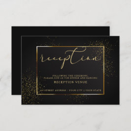 ONTVANGST | Elegant Black en Gold Glitter Kaart