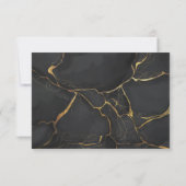 ONTVANGST | Elegant Black en Gold Marble Kaart (Achterkant)
