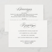 Ontvangst en routebeschrijving Spaans Informatiekaartje (Voorkant / Achterkant)