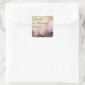  ontvangst Favor Seals Blush Pink Hydrangeas Vierkante Sticker (Tas)