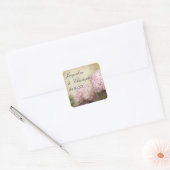 ontvangst Favor Seals Blush Pink Hydrangeas Vierkante Sticker (Envelop)