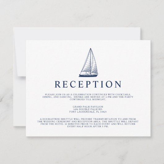 Ontvangst in zeilbootstijl kaart (Voorkant)