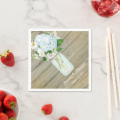 Ontvangst Landelijke Muurvaas Blauwe Hortensia's Servetten (Insitu)