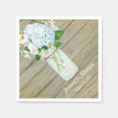 Ontvangst Landelijke Muurvaas Blauwe Hortensia's Servetten (Voorkant)