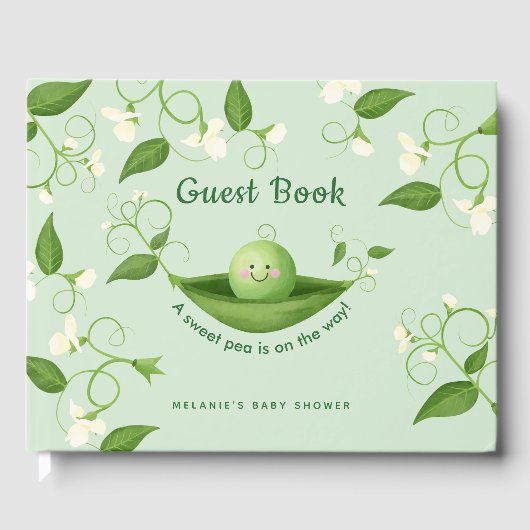Ontvangst met baby shower op het thema pea gastenboek (Voorkant)