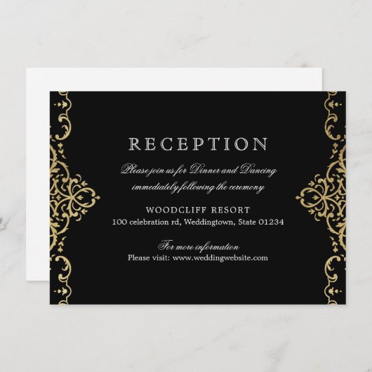 Ontvangst met een goudelegant oogstjaar kaart (Voorkant / Achterkant)