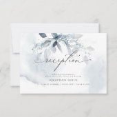 Ontvangst met watercolor van rustig blauw geblader kaart (Voorkant)