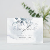 Ontvangst met watercolor van rustig blauw geblader kaart (Staand voorkant)