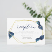 ONTVANGST | Modern Deep Indigo Blue and Gold Kaart (Staand voorkant)