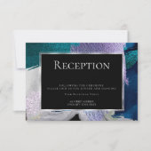 Ontvangst | Modern Faux Metallic Blauwgroen Violet Kaart (Voorkant)