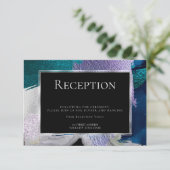Ontvangst | Modern Faux Metallic Blauwgroen Violet Kaart (Staand voorkant)