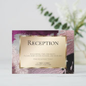 Ontvangst| Modern Faux Metallic Gold Berry Strokes Kaart (Staand voorkant)