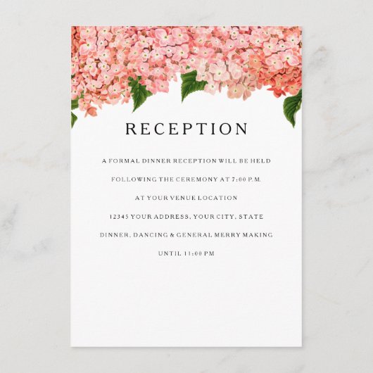 Ontvangst MODERN Wide Stripe Hydrangea Informatiekaartje (Achterkant)