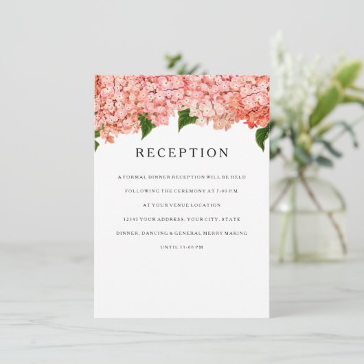 Ontvangst MODERN Wide Stripe Hydrangea Informatiekaartje (Staand voorkant)