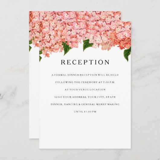 Ontvangst MODERN Wide Stripe Hydrangea Informatiekaartje (Voorkant / Achterkant)
