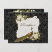 Ontvangst nodigt  Peacock en Magnolia Swirl uit Informatiekaartje (Voorkant / Achterkant)