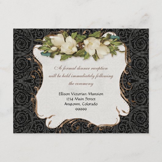 Ontvangst nodigt  Peacock en Magnolia Swirl uit Informatiekaartje (Achterkant)