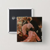 Ontvangst of, L'Ambitieuse (politieke vrouw) c Vierkante Button 5,1 Cm (Voorkant /achterkant)