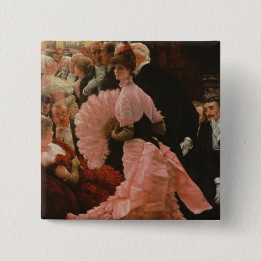 Ontvangst of, L'Ambitieuse (politieke vrouw) c Vierkante Button 5,1 Cm (Voorkant)