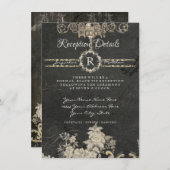 Ontvangst Parijs Chalkboard Monogram Typografie Kaart (Voorkant / Achterkant)