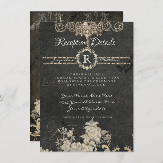 Ontvangst Parijs Chalkboard Monogram Typografie Kaart (Voorkant / Achterkant)