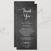 Ontvangst Plaats Instelling Dank je, schoolbord ka Programmakaart (Voorkant / Achterkant)