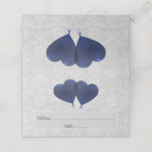 Ontvangst plaatskaart met blauwe hartballonnen plaatskaartje (Buitenkant ongevouwen)