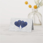 Ontvangst plaatskaart met blauwe hartballonnen plaatskaartje (Achterkant)