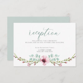 ONTVANGST | Roze Anemoon Bloemen en Foliage Kaart