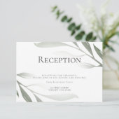 Ontvangst | Sage Green Olive Branch Waterverf Kaart (Staand voorkant)