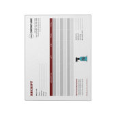 Ontvangst sjabloon notitieblok voor maatwerk onged (Linkerzijde)