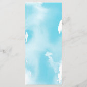 ONTVANGST TROUW MENU cute aqua blauwe waterverf (Achterkant)