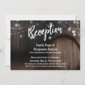 Ontvangst Typografie Rustic Wood Barrel en Lichten Kaart (Voorkant)