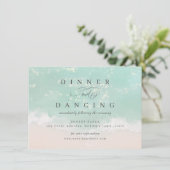 Ontvangst van abstracte mousserende oceaanstranden informatiekaartje (Staand voorkant)